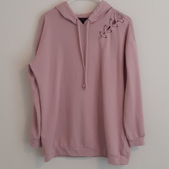 Material Girl Sweaters - MATERIAL GIRL Pink Active Hooded Sweatshirt